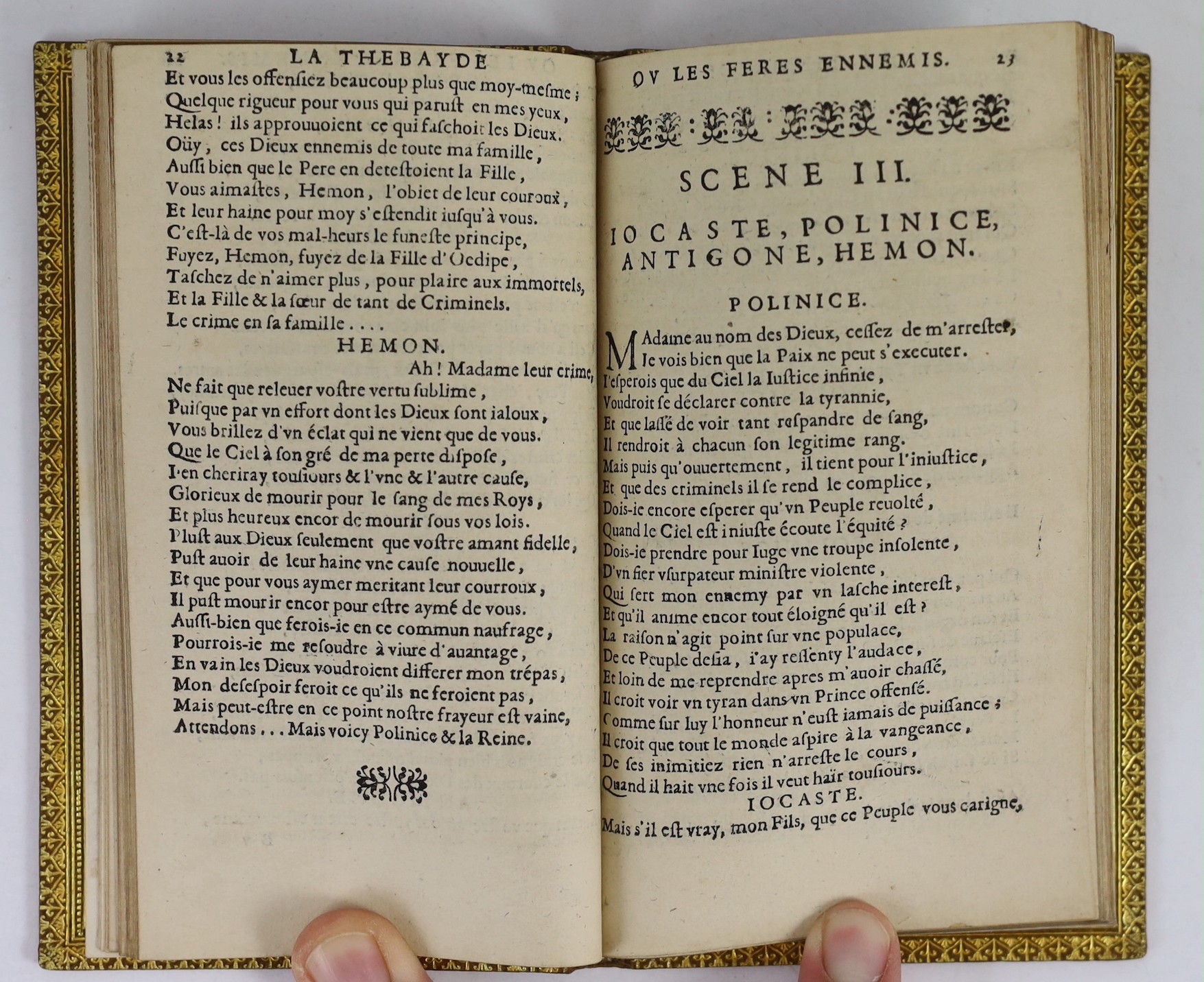 Racine, Jean Baptiste - La Thebayde ou les Freres Ennemis, Tragedie, 1st edition, 12mo, crushed tan morocco, by Riviere, Claude Barbin, Paris, 1664